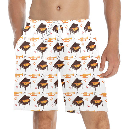 Piano Print Design LKS406 Men's Swim Trunks Beach Shorts