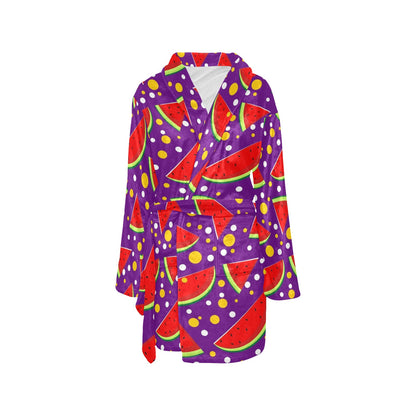 Watermelon Pattern Print Design WM010 Women's Fleece Robe