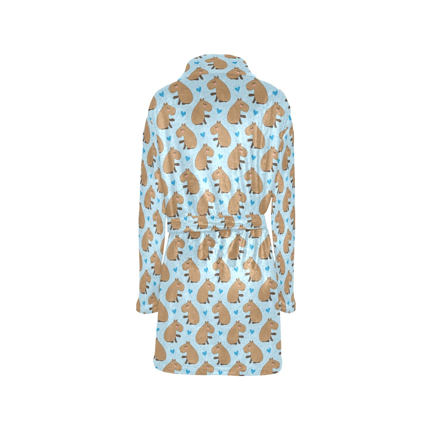 Capybara Pattern Print Design 01 Women's Fleece Robe