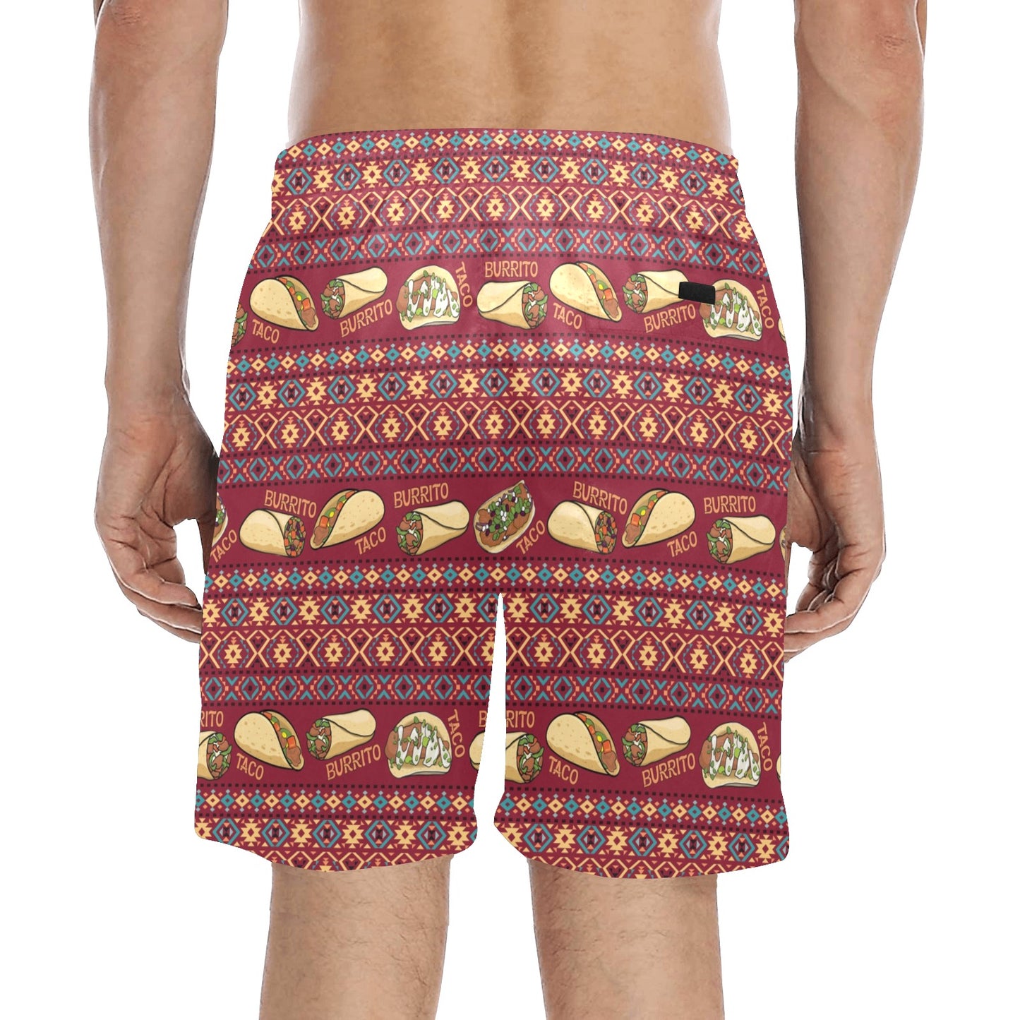 Burrito Taco Print Design LKS302 Men's Swim Trunks Beach Shorts