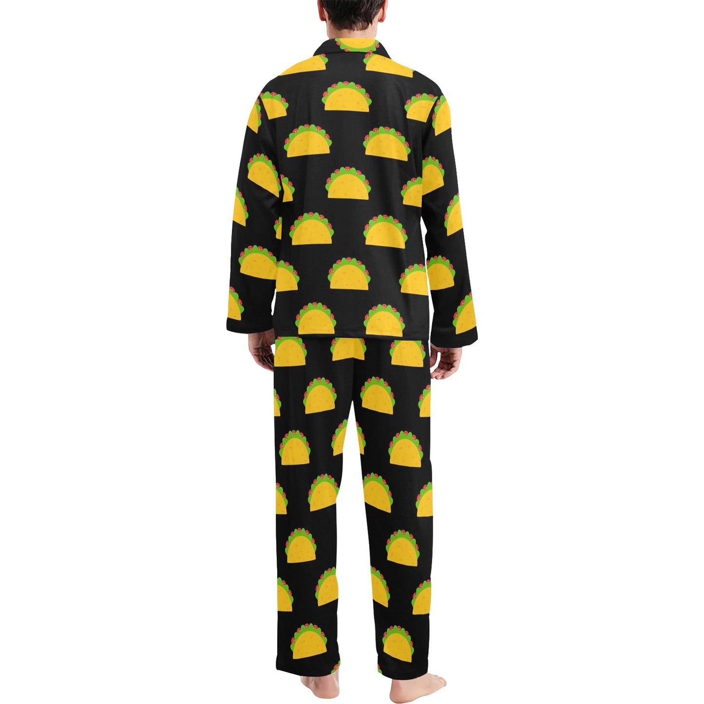Taco Pattern Print Design TC06 Men's Long Pajama Set