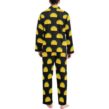 Taco Pattern Print Design TC06 Men's Long Pajama Set