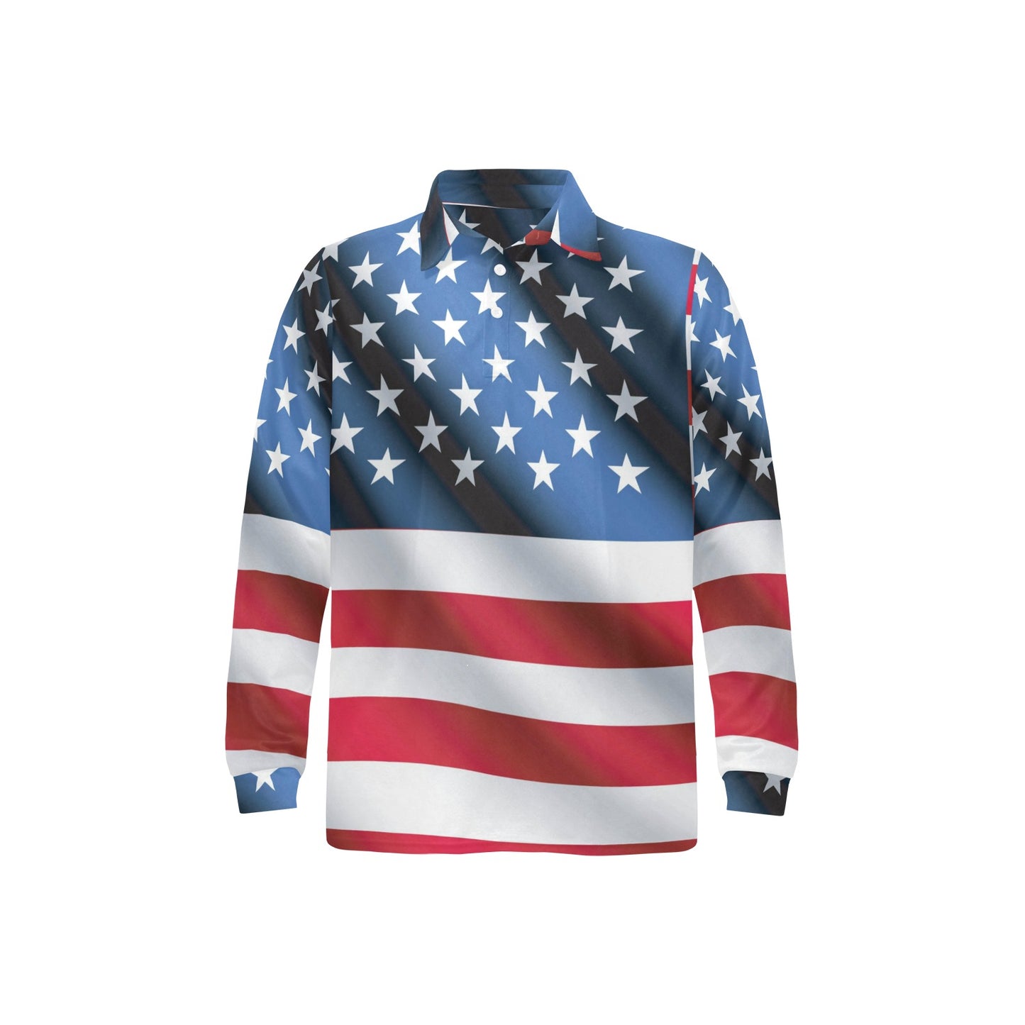 American flag Classic Long Sleeve Polo Shirt For Men's