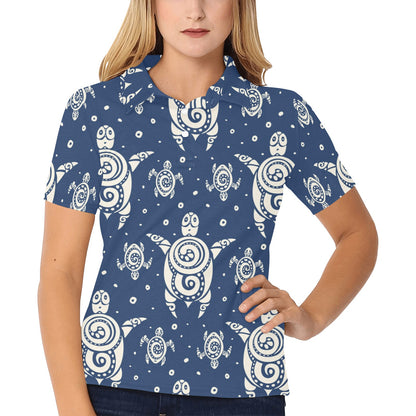 Sea Turtle Tribal Women's Polo Shirt