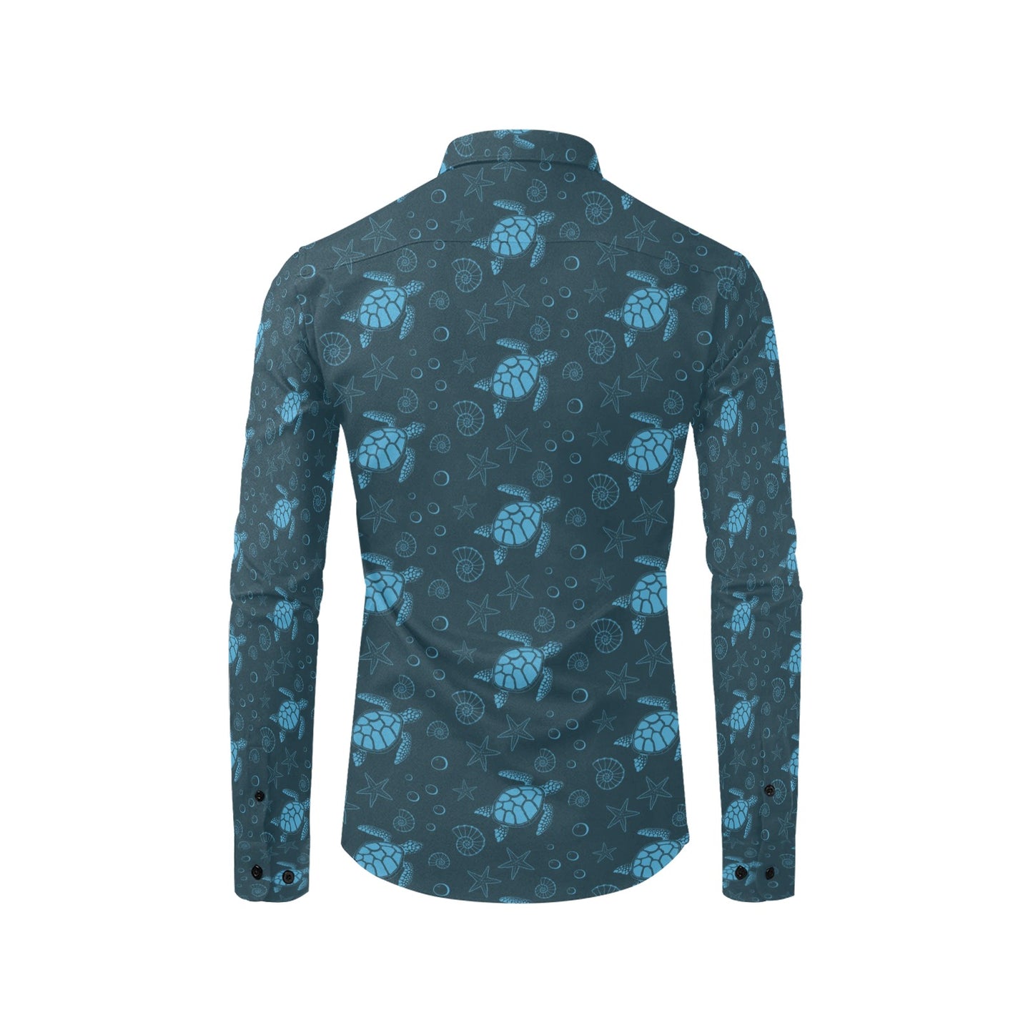 Sea Turtle Print Design LKS308 Men's Long Sleeve Dress Shirt