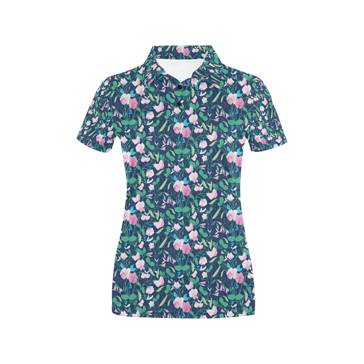 Sweet Pea Print Design LKS303 Women's Polo Shirt