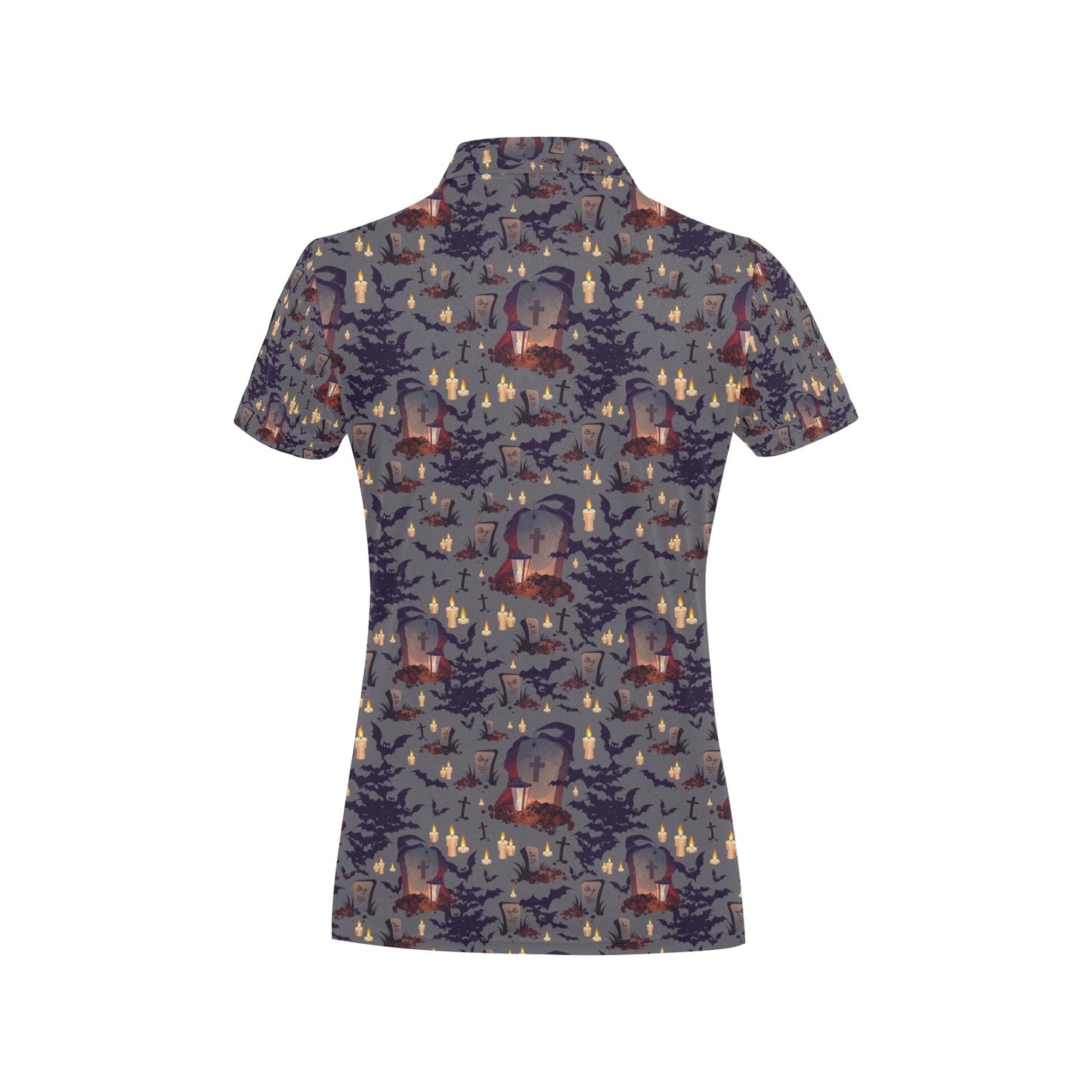 Creepy Graveyard Print Design LKS301 Women's Polo Shirt