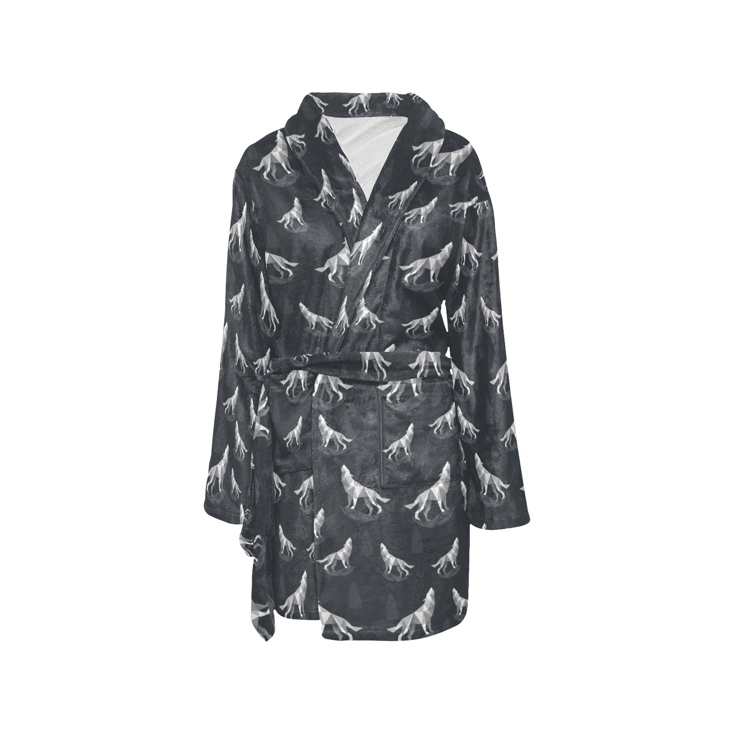 Wolf Print Design LKS303 Women's Fleece Robe
