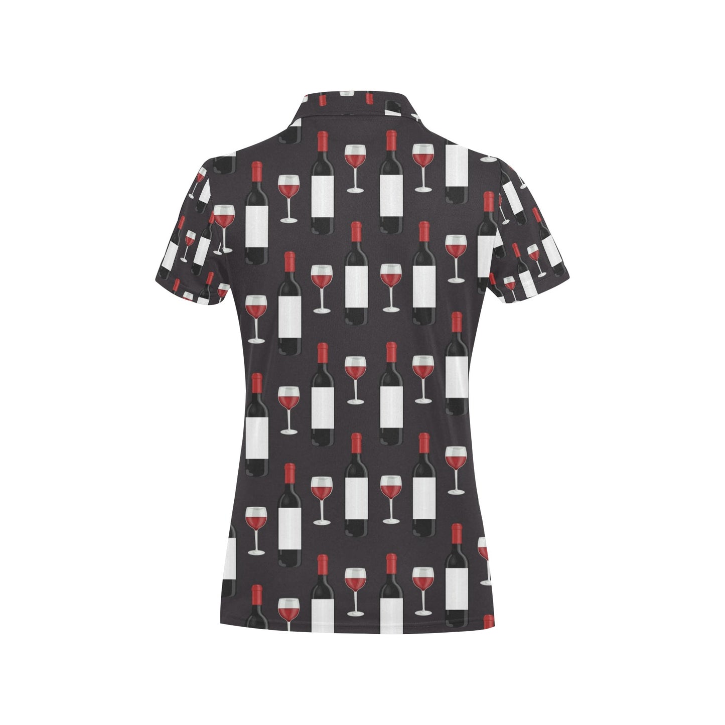 Wine Print Design LKS309 Women's Polo Shirt