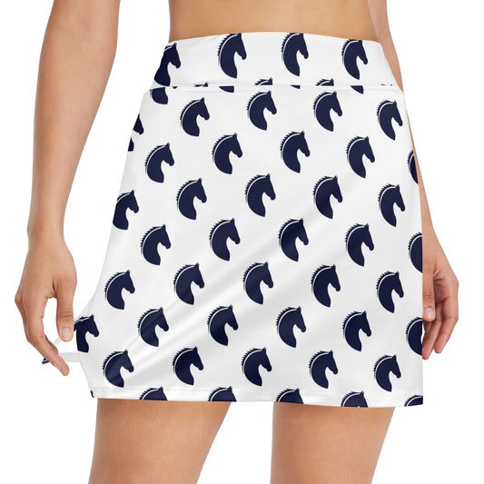 Horse Head Print Design LKS303 17" Golf & Pickleball Skort with Pockets