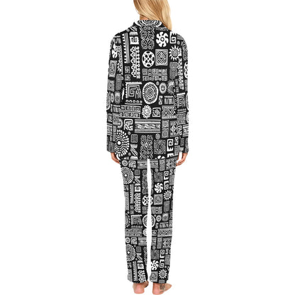 Polynesian Pattern Print Design A02 Women's Long Pajama Set