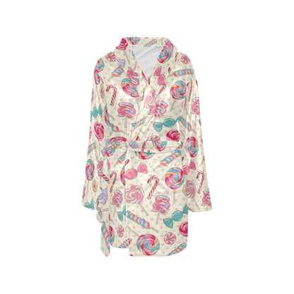 Candy Pattern Print Design CA04 Women's Fleece Robe