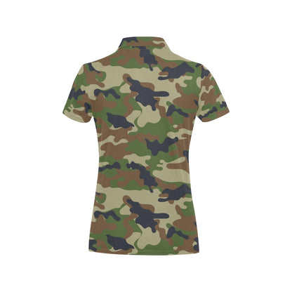 Army Camouflage Pattern Print Design 01 Women's Polo Shirt