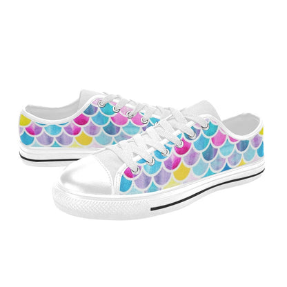 Scales Print Design LKS402 Women's White Low Top Shoes
