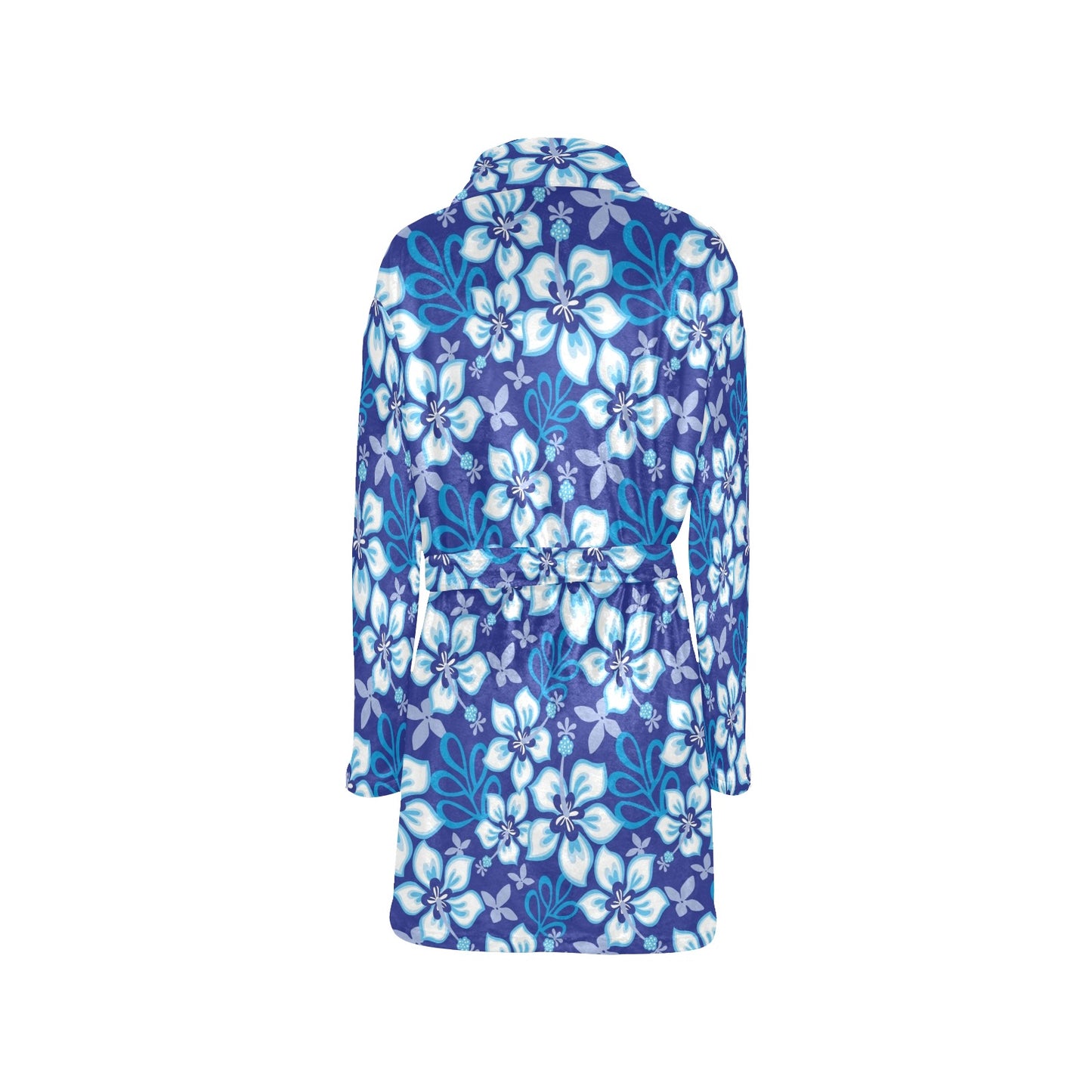 Hibiscus Pattern Print Design HB04 Women's Fleece Robe