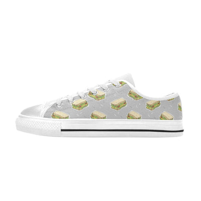 Sandwich Print Design LKS304 Women's White Low Top Shoes