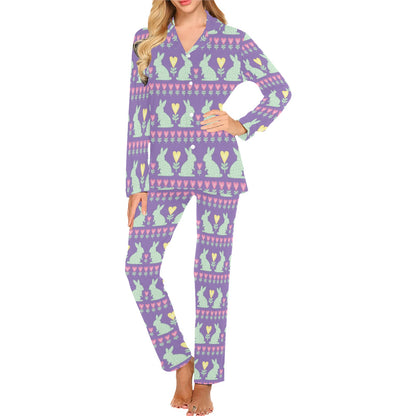 Rabbit Pattern Print Design RB01 Women's Long Pajama Set