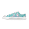 Sloth Print Design LKS309 Women's White Low Top Shoes