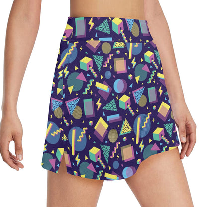Geometric Print Design LKS401 17" Golf & Pickleball Skort with Pockets
