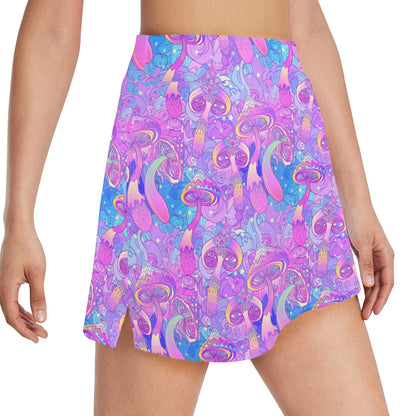 Psychedelic Trippy Mushroom Print 17" Golf & Pickleball Skort with Pockets