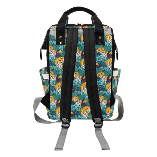 Tiger Tropical Print Design LKS301 Diaper Bag Backpack
