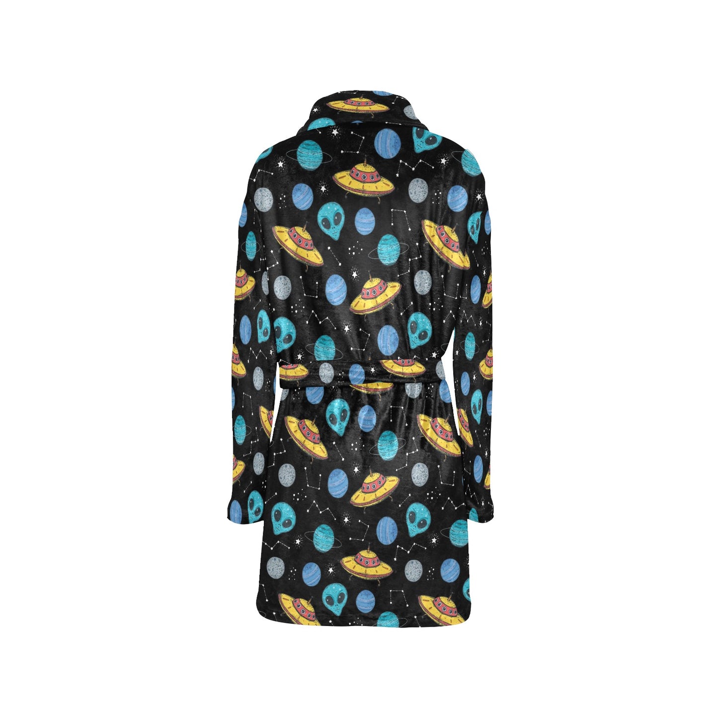 UFO Alien Print Design LKS306 Women's Fleece Robe