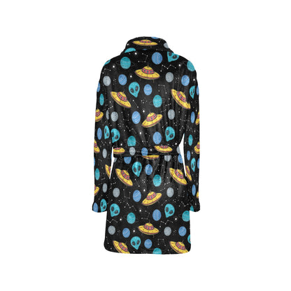 UFO Alien Print Design LKS306 Women's Fleece Robe