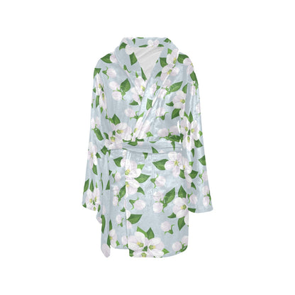 Apple blossom Pattern Print Design AB04 Women's Fleece Robe