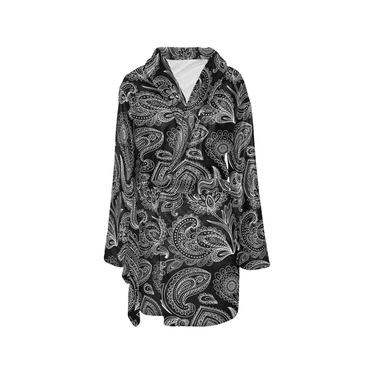 Paisley Pattern Print Design A04 Women's Fleece Robe