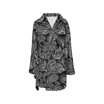 Paisley Pattern Print Design A04 Women's Fleece Robe