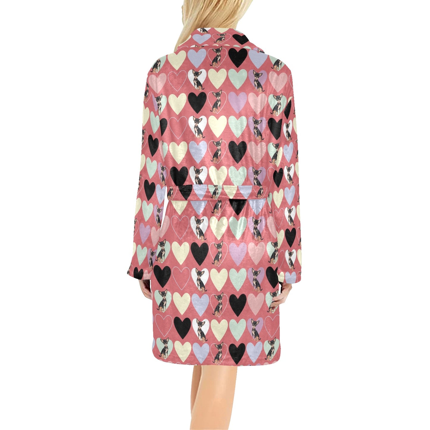 Chihuahua Pattern Print Design 01 Women's Fleece Robe
