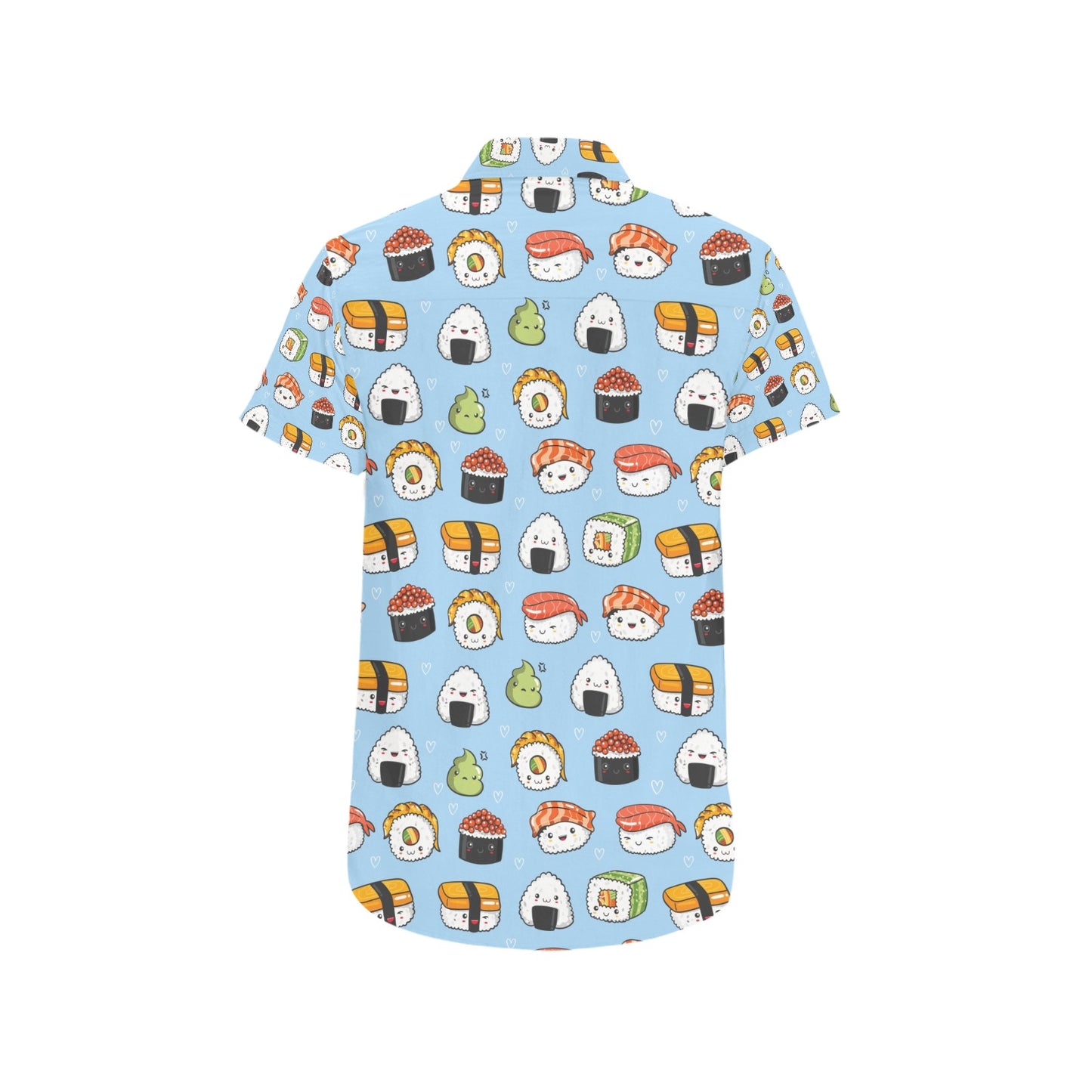 Sushi Print Design LKS303 Men Short Sleeve Button Up Shirt