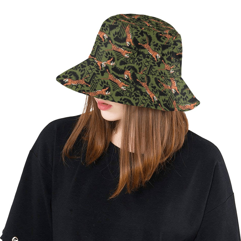 Tiger Pattern Print Design LKS303 Unisex Bucket Hat