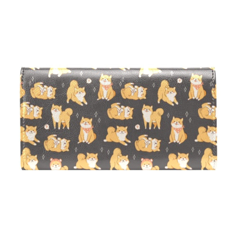 Shiba Inu Print Design LKS309 Women's Trifold Wallet