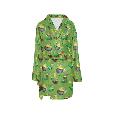 Shamrock Saint Patrick's Day Print Design LKS306 Women's Fleece Robe