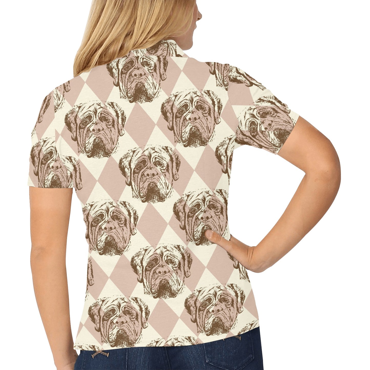 Mastiffs Pattern Print Design 01 Women's Polo Shirt