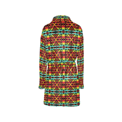 Kente Red Design African Print Women's Fleece Robe