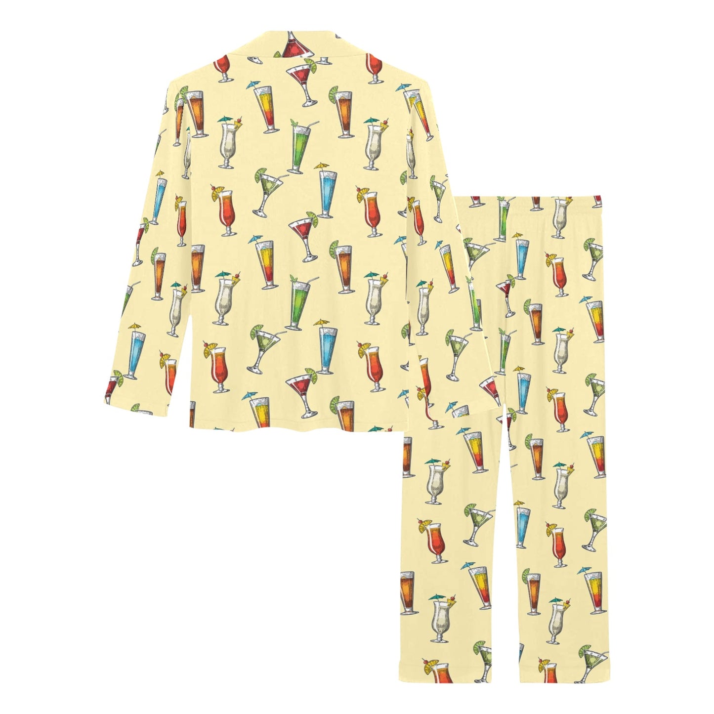 Cocktail Pattern Print Design 02 Women's Long Pajama Set