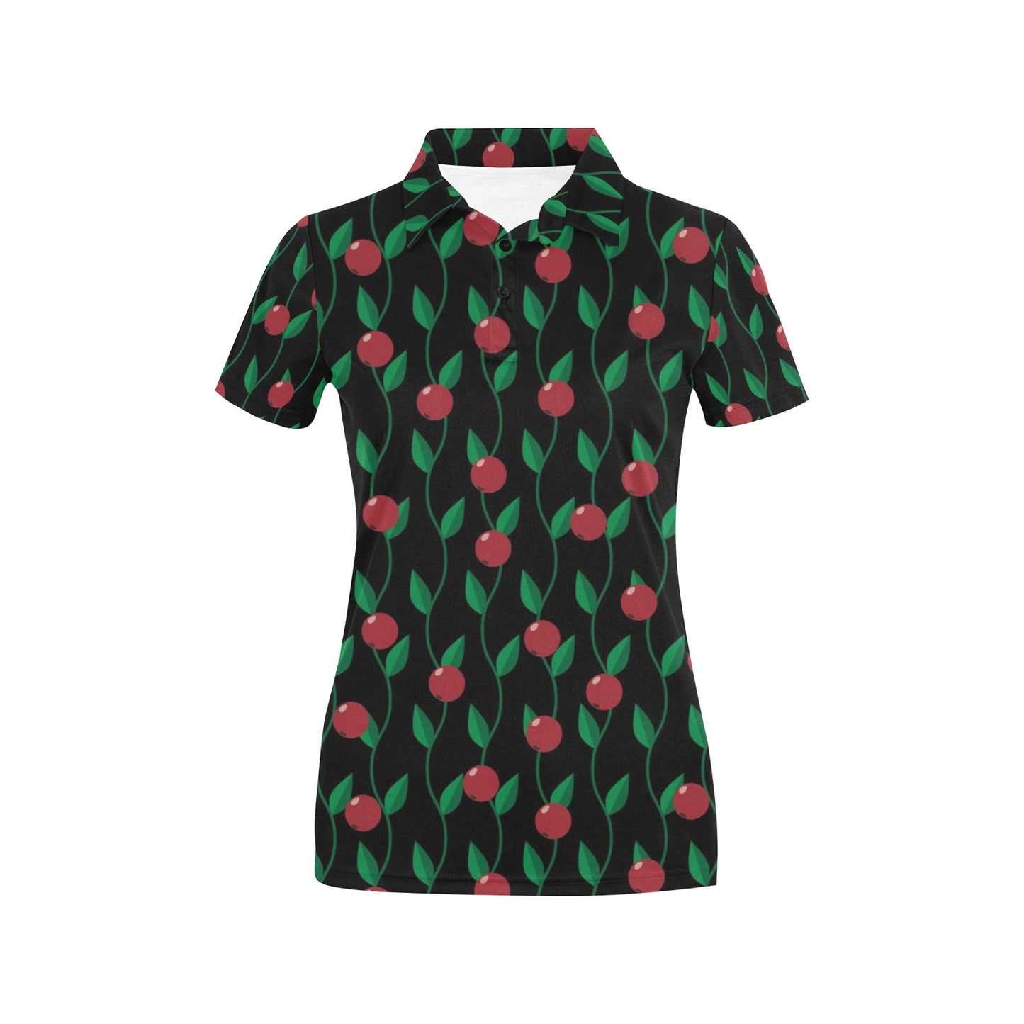 Cranberry Pattern Print Design CB01 Women's Polo Shirt