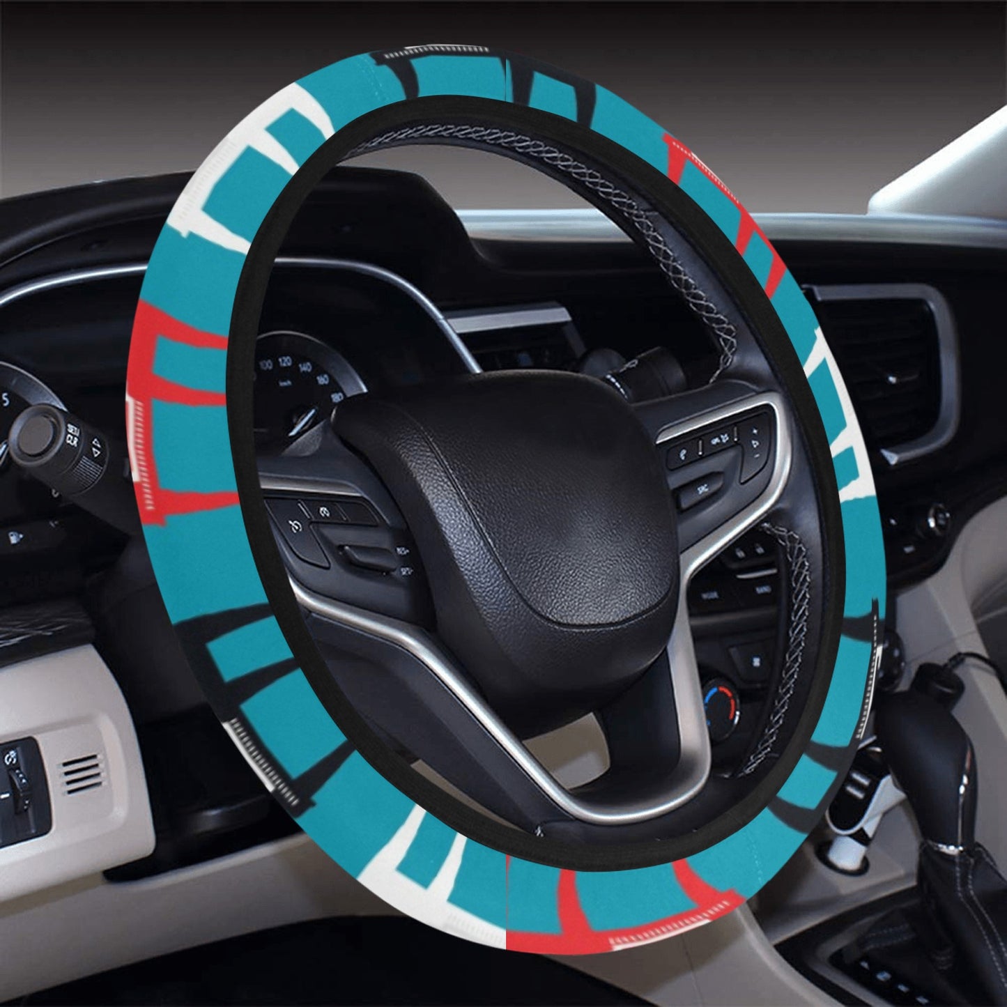 Piano Print Design LKS403 Steering Wheel Cover with Elastic Edge