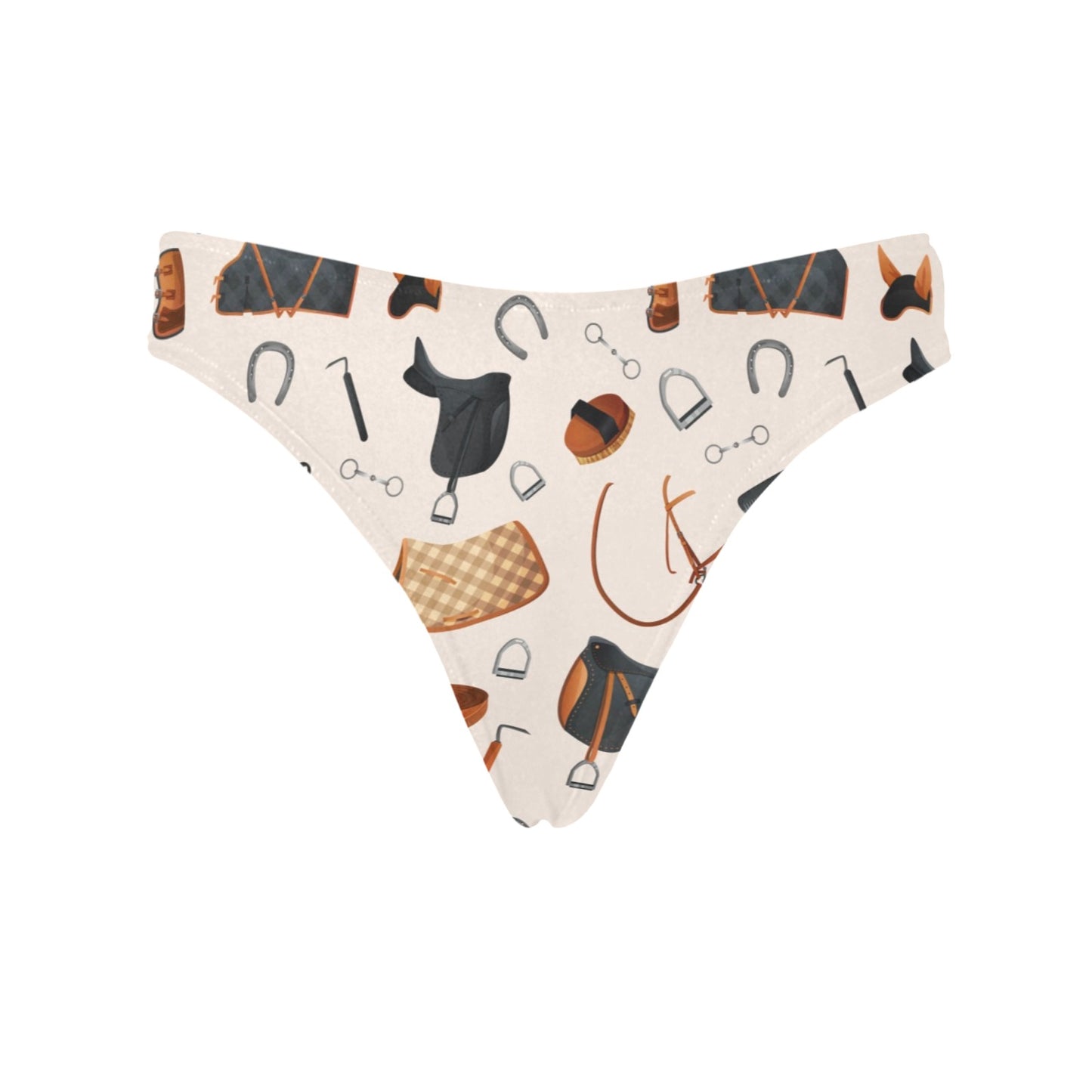 Equestrian Equipment Print Pattern Women's Thongs