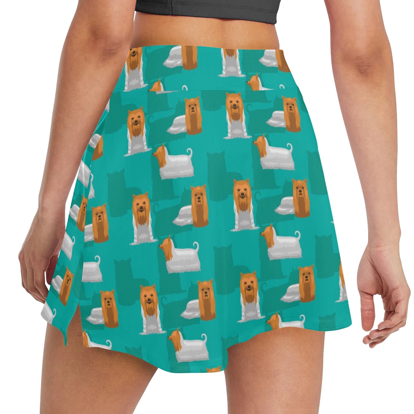Silky Terriers Print Design LKS301 17" Golf & Pickleball Skort with Pockets