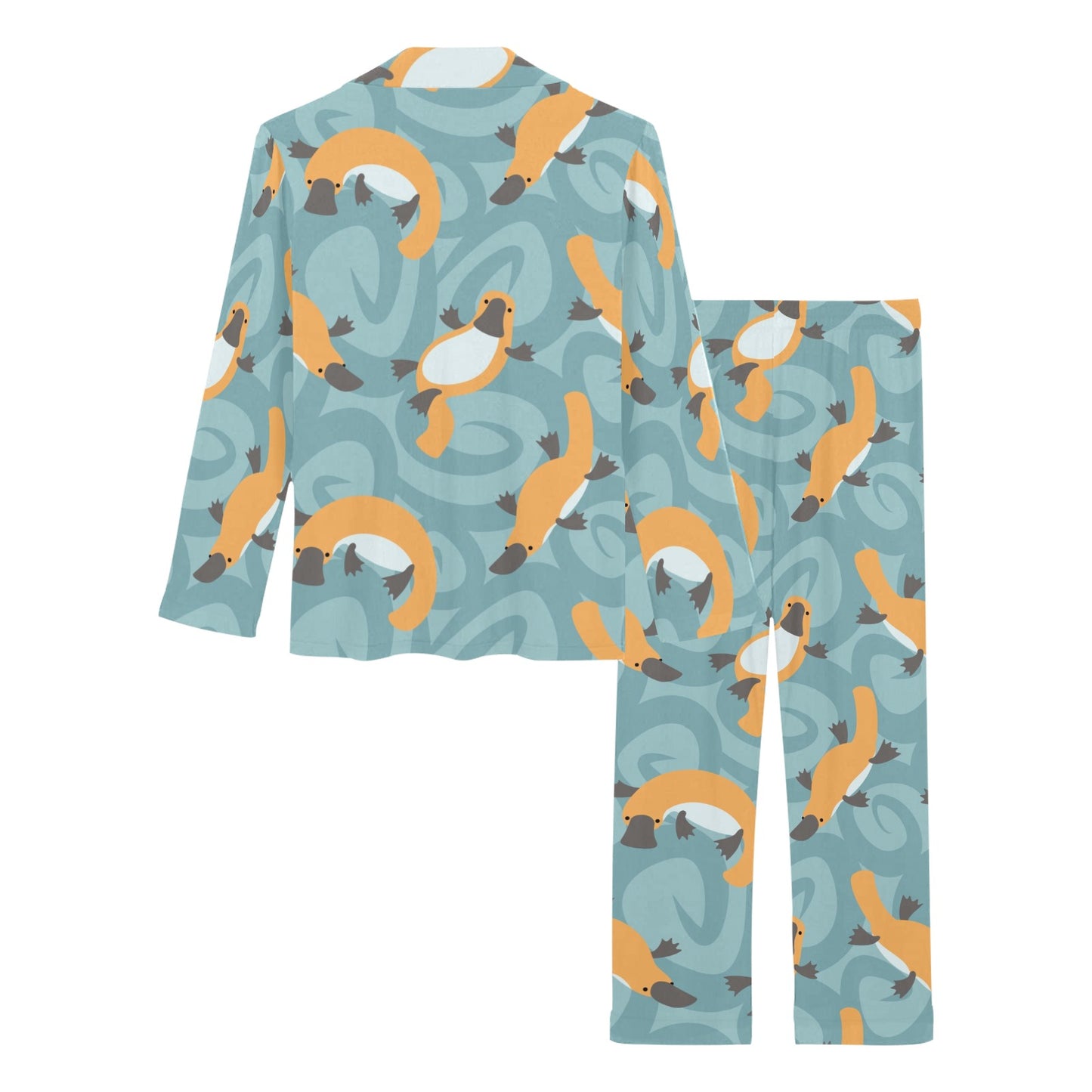 Platypus Pattern Print Design A01 Women's Long Pajama Set