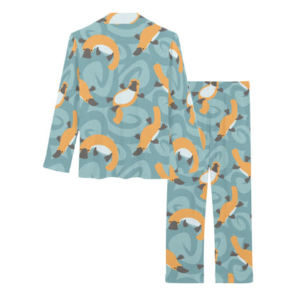 Platypus Pattern Print Design A01 Women's Long Pajama Set