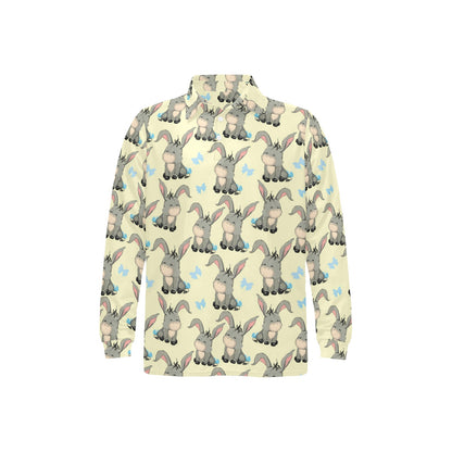 Donkey Baby Pattern Print Design 02 Long Sleeve Polo Shirt For Men's