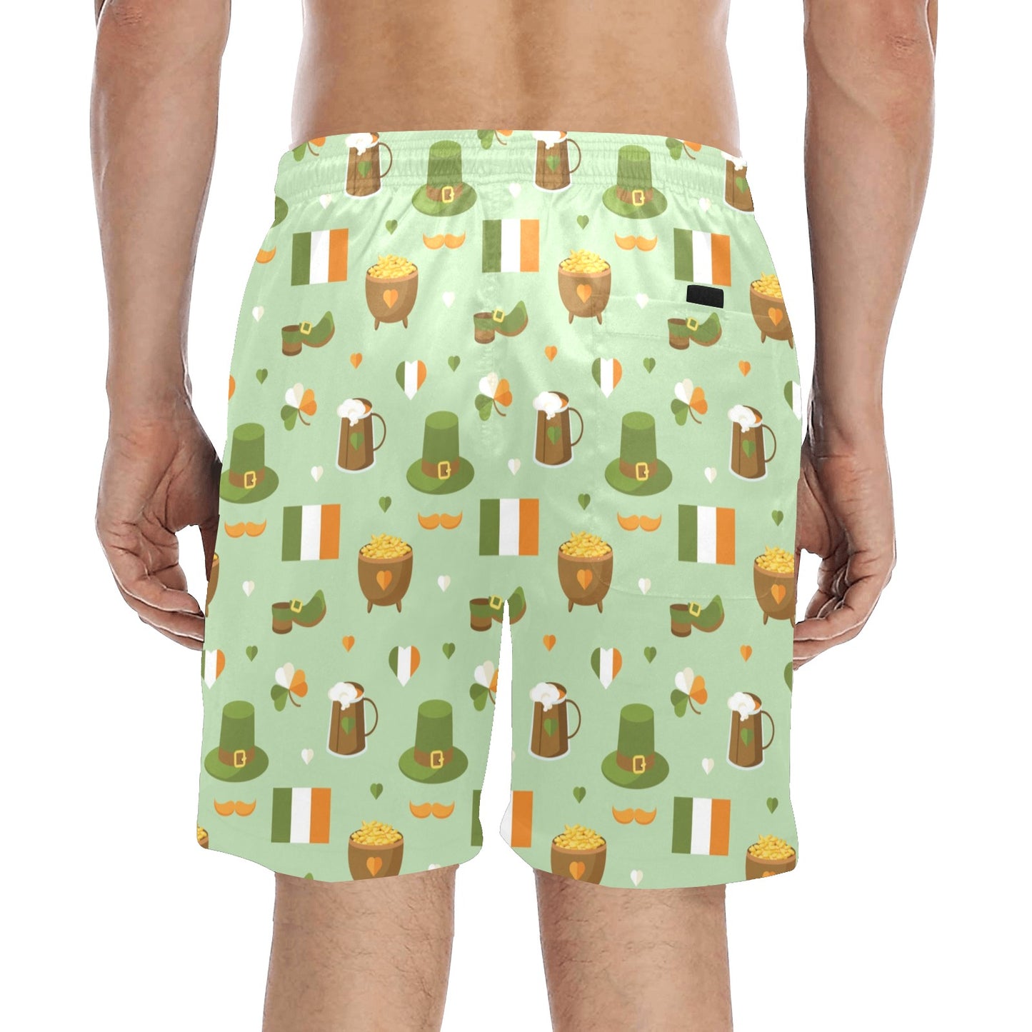 St Patricks Day Print Design LKS302 Men's Swim Trunks Beach Shorts