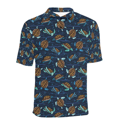 Sea Turtle Print Design LKS3011 Men Polo Shirt