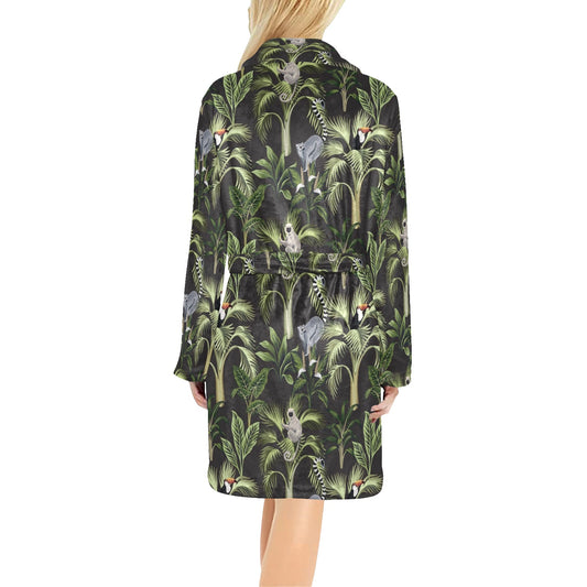 Rainforest Pattern Print Design RF05 Women's Fleece Robe