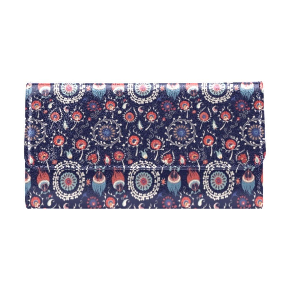 Suzani Print Design LKS305 Women's Trifold Wallet