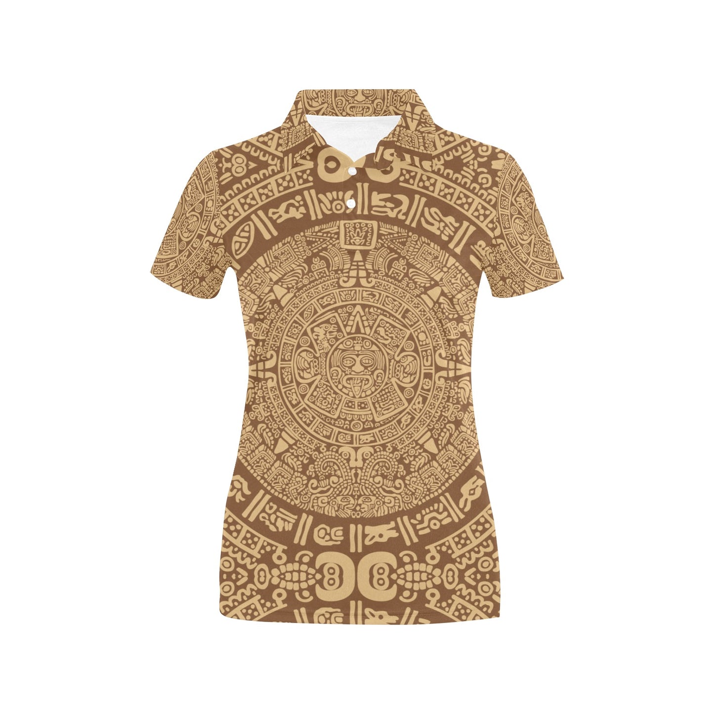 Mayan Pattern Print Design 01 Women's Polo Shirt